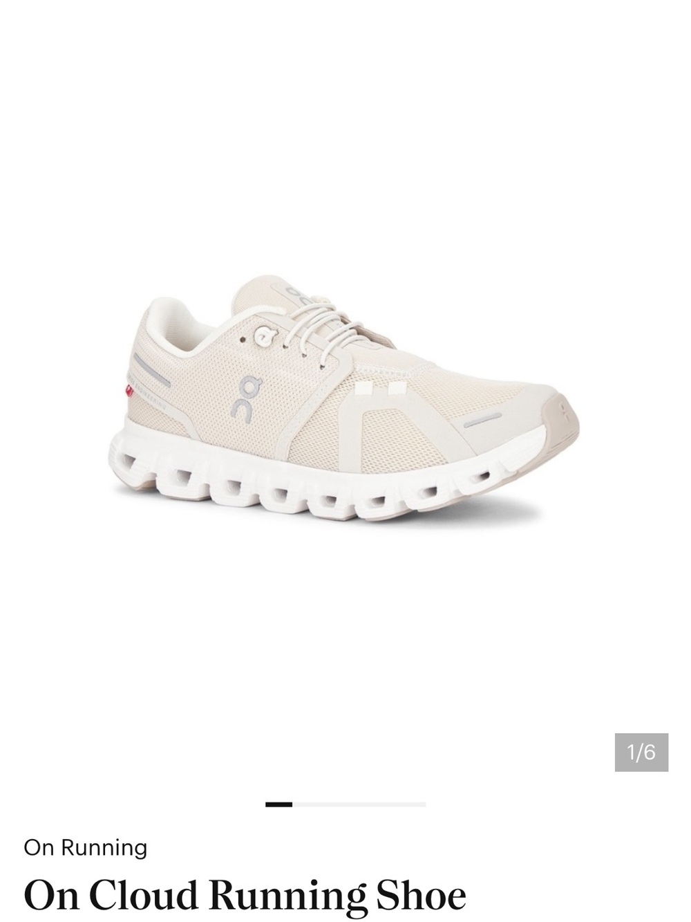 On Running On Cloud Women's Running Shoe in Light Beige/White